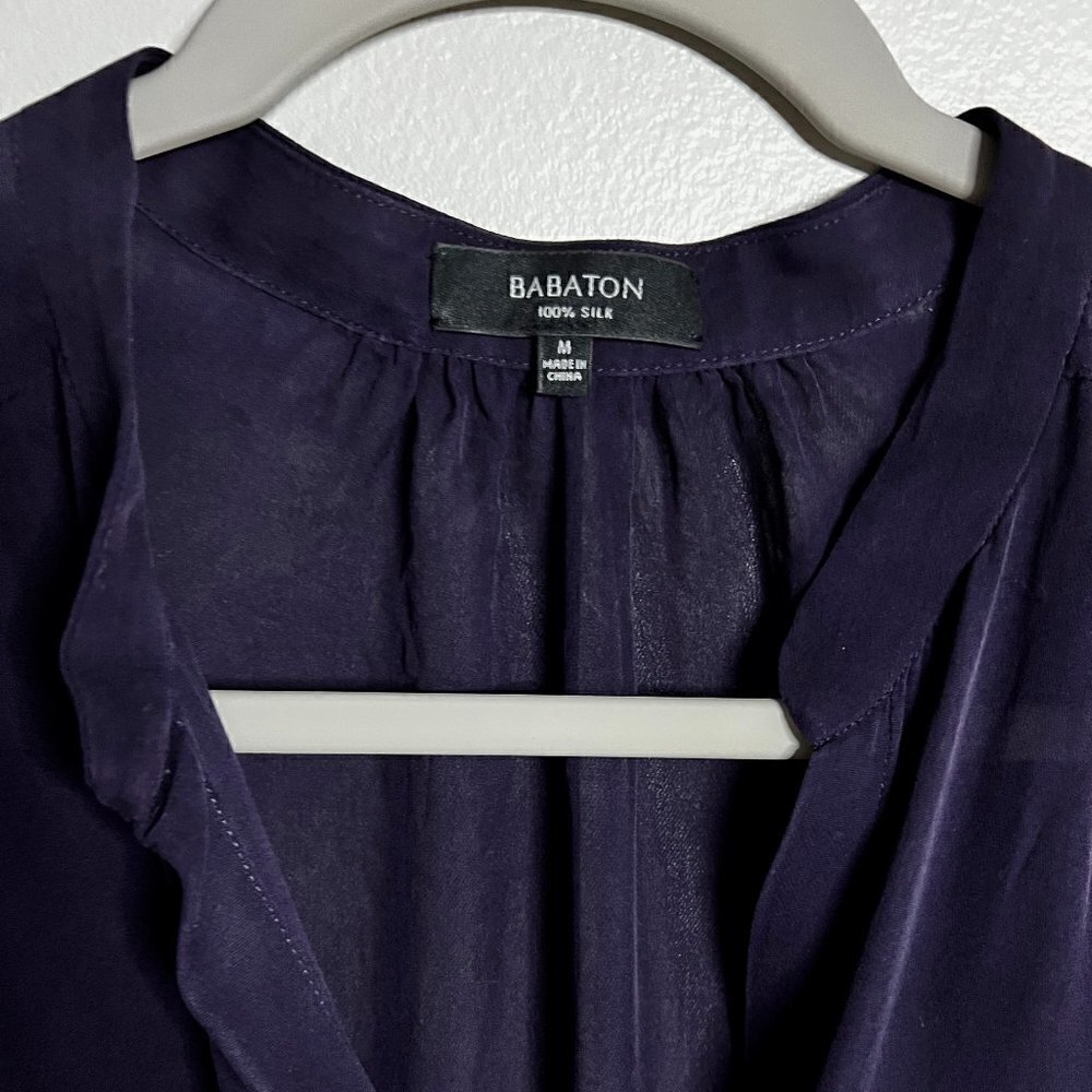 Aritzia Babaton Bennett Navy 100% Silk Dress Size M - Picture 5 of 7